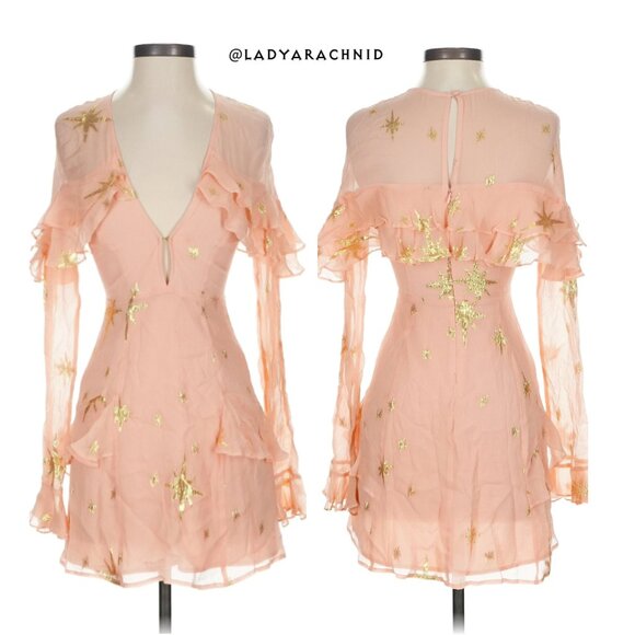 FOR LOVE & LEMONS Gilded Star mini dress rose gold - Picture 5 of 8